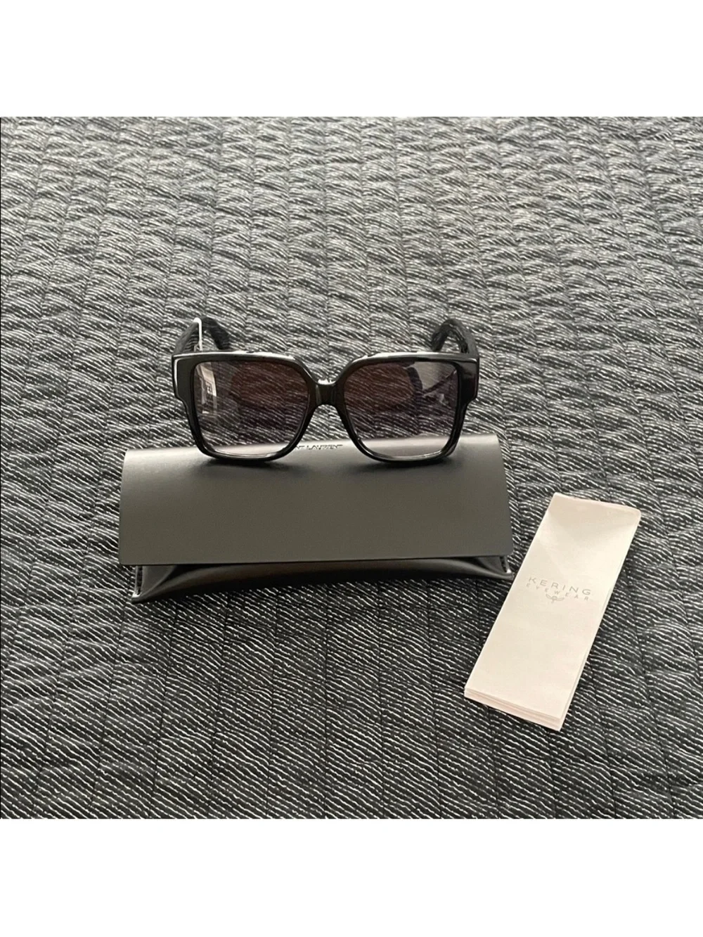 Saint Laurent Black Square Sunglasses with Gradient Gray Lenses